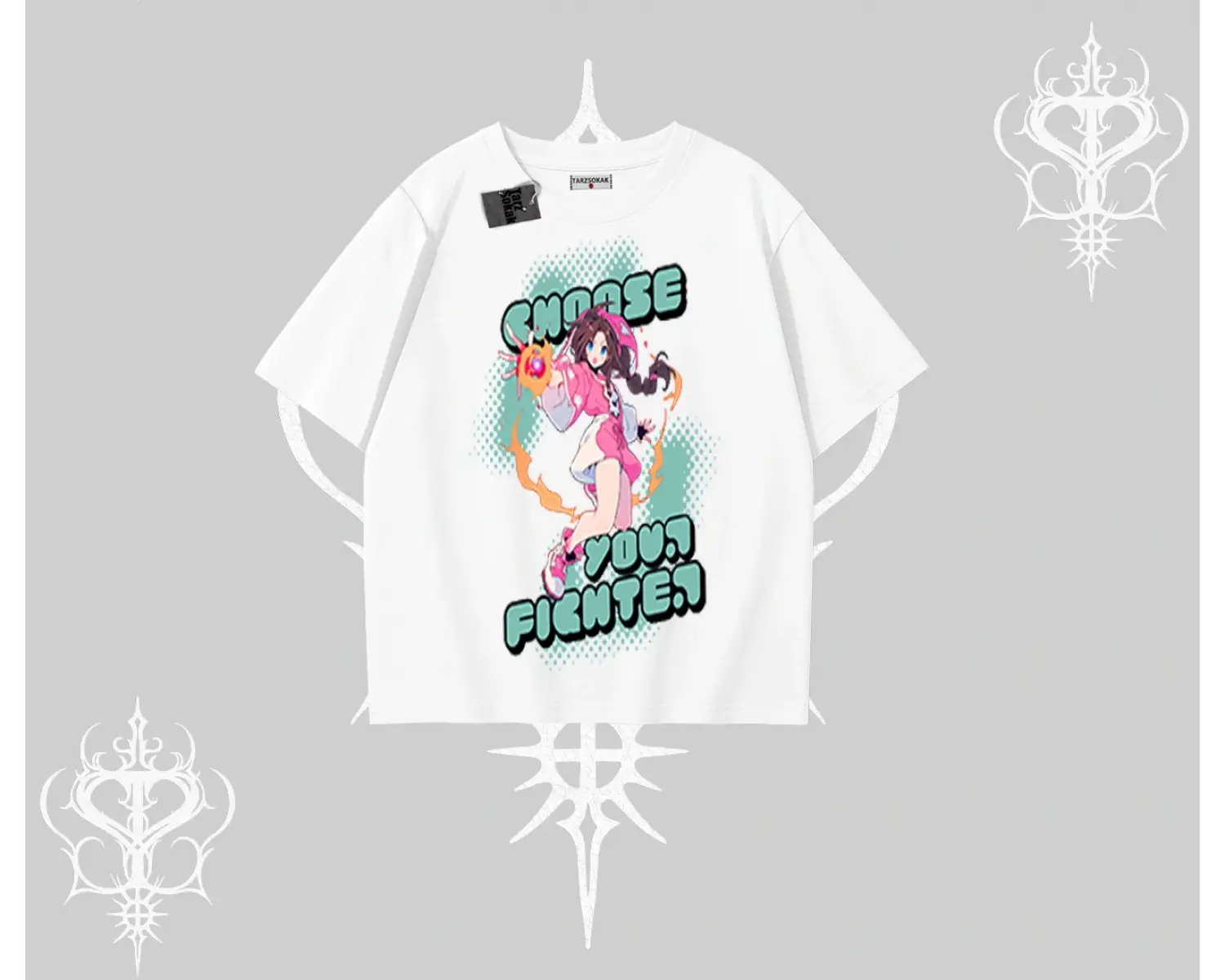 Oversize Tshirt Oversize  Anime Kız Desenli Japon Stil