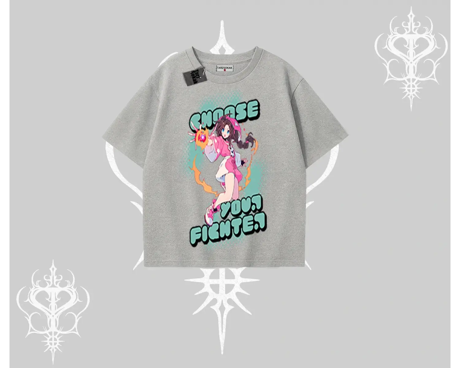 Oversize Tshirt Oversize  Anime Kız Desenli Japon Stil