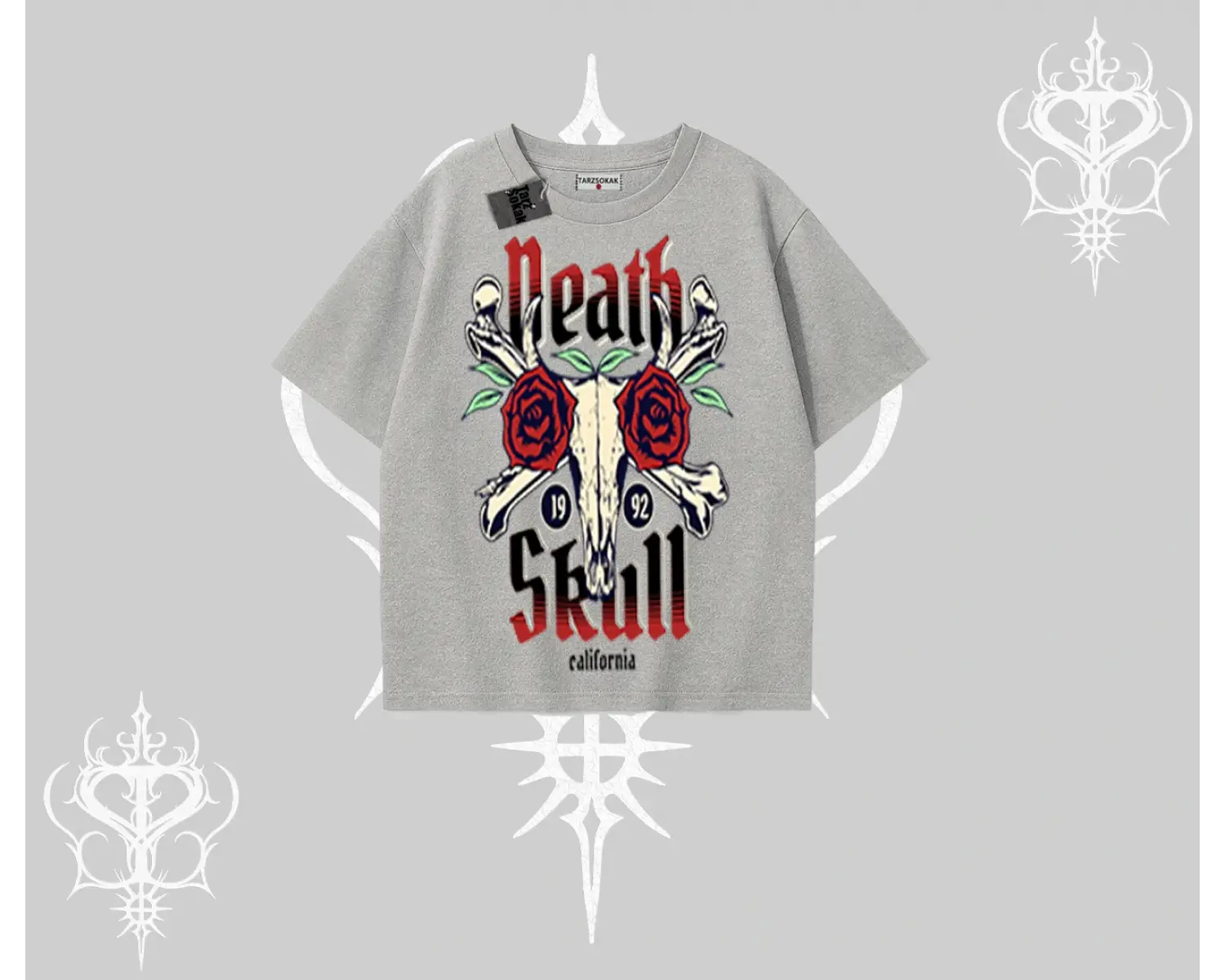Oversize Tshirt Skull & Roses Vintage West Coast Rebellion