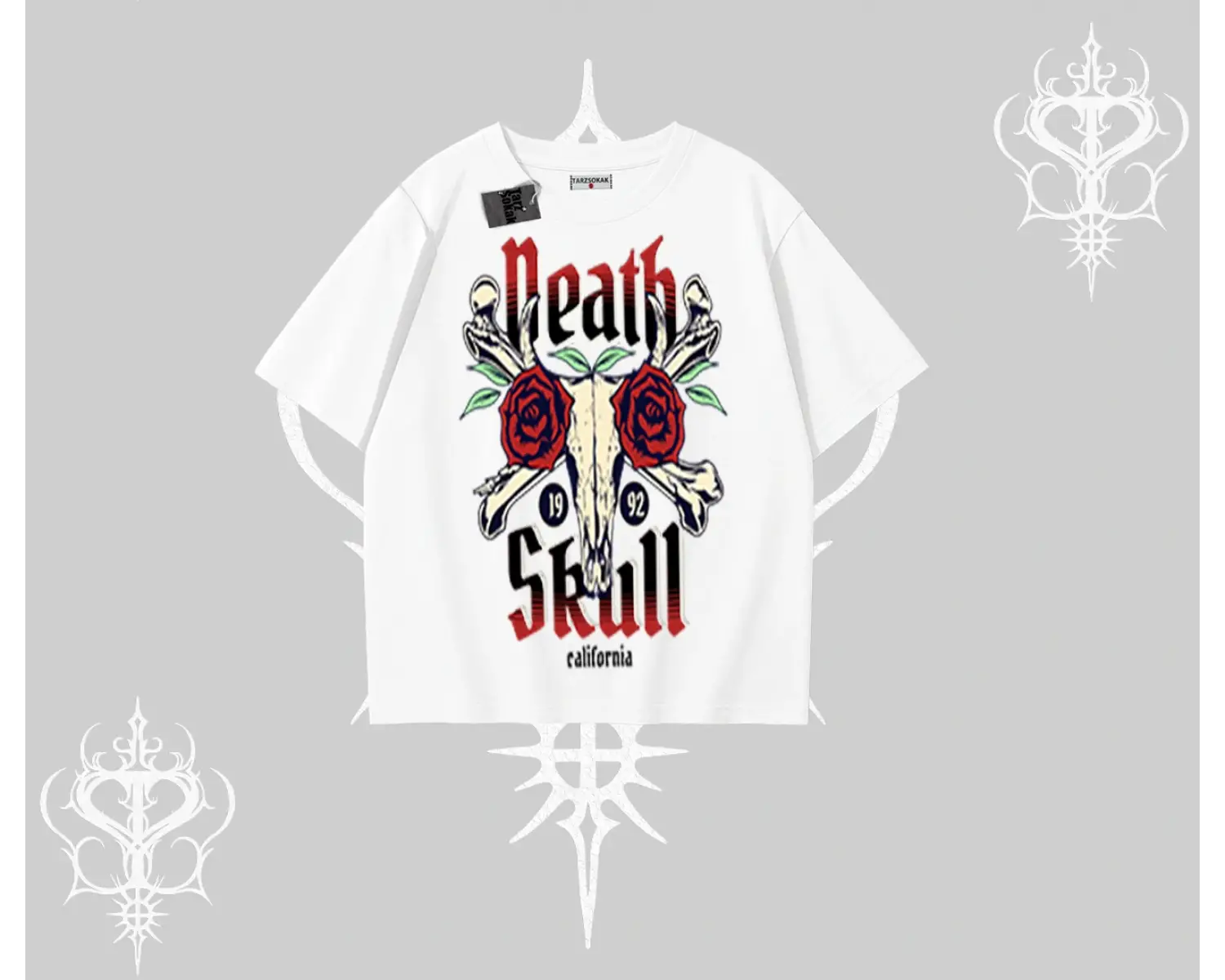 Oversize Tshirt Skull & Roses Vintage West Coast Rebellion