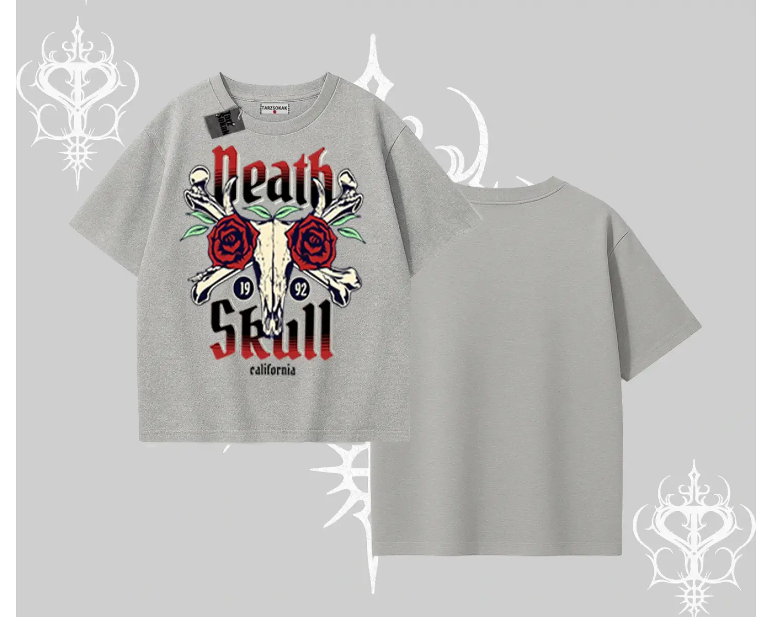 Oversize Tshirt Skull & Roses Vintage West Coast Rebellion