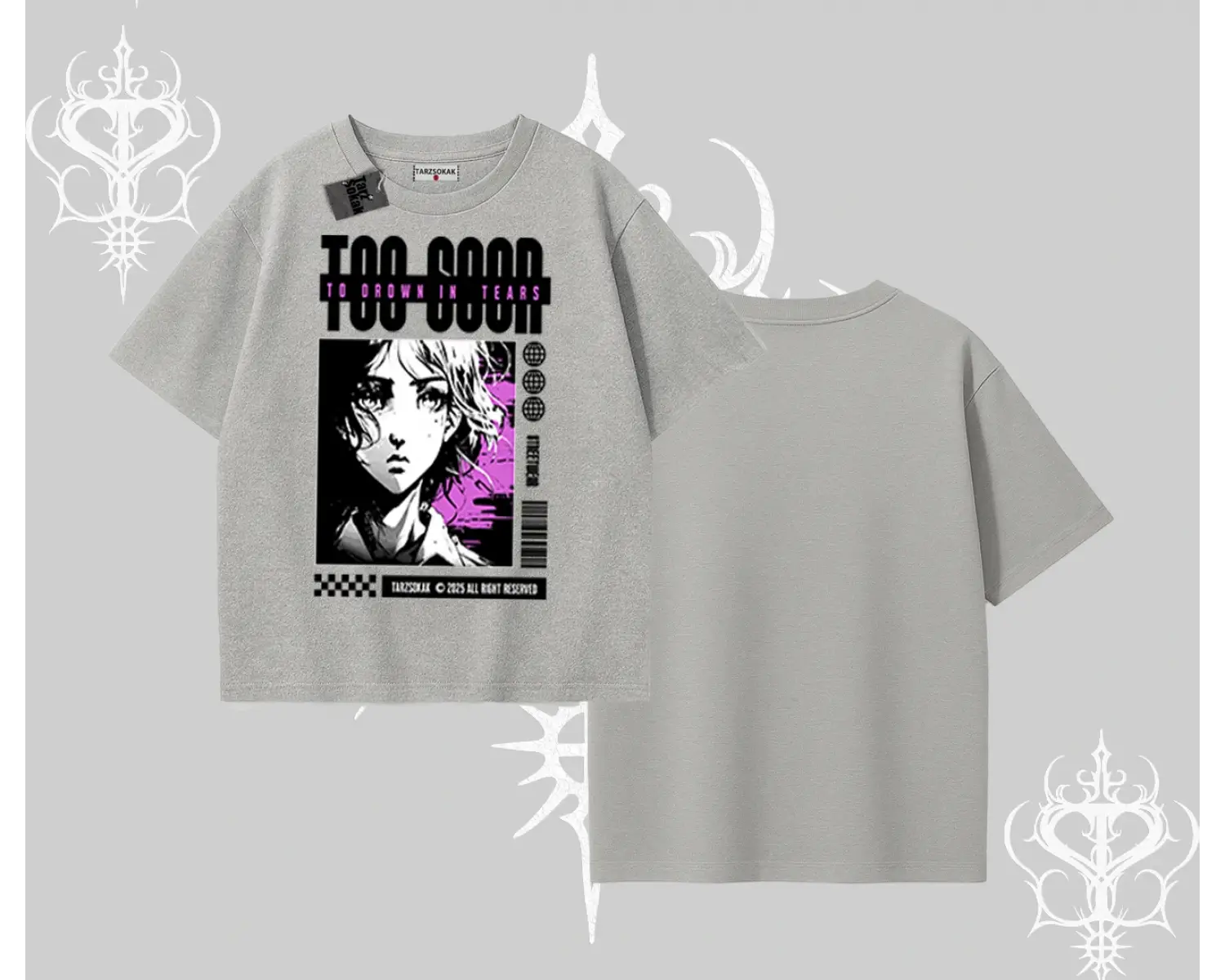 Oversize Tshirt Too Good Anime Girl Grafik Baskılı