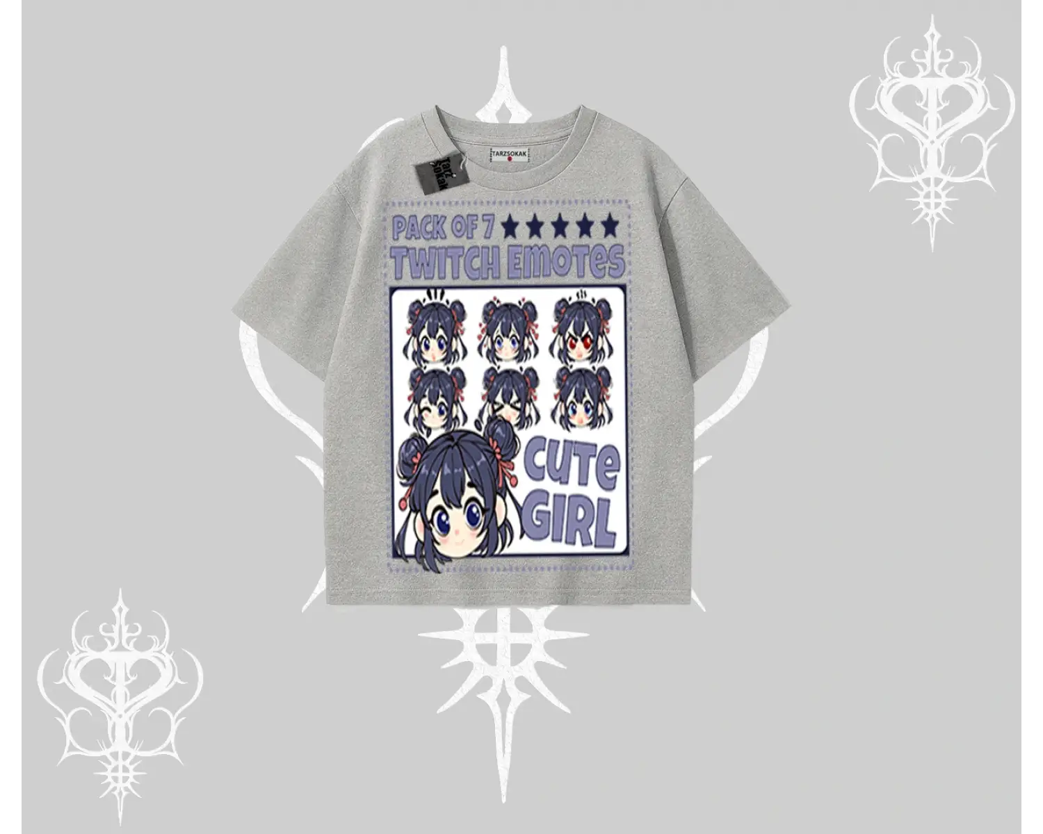 Oversize Tshirt Twitch Emotes Cute Girl Anime Expression