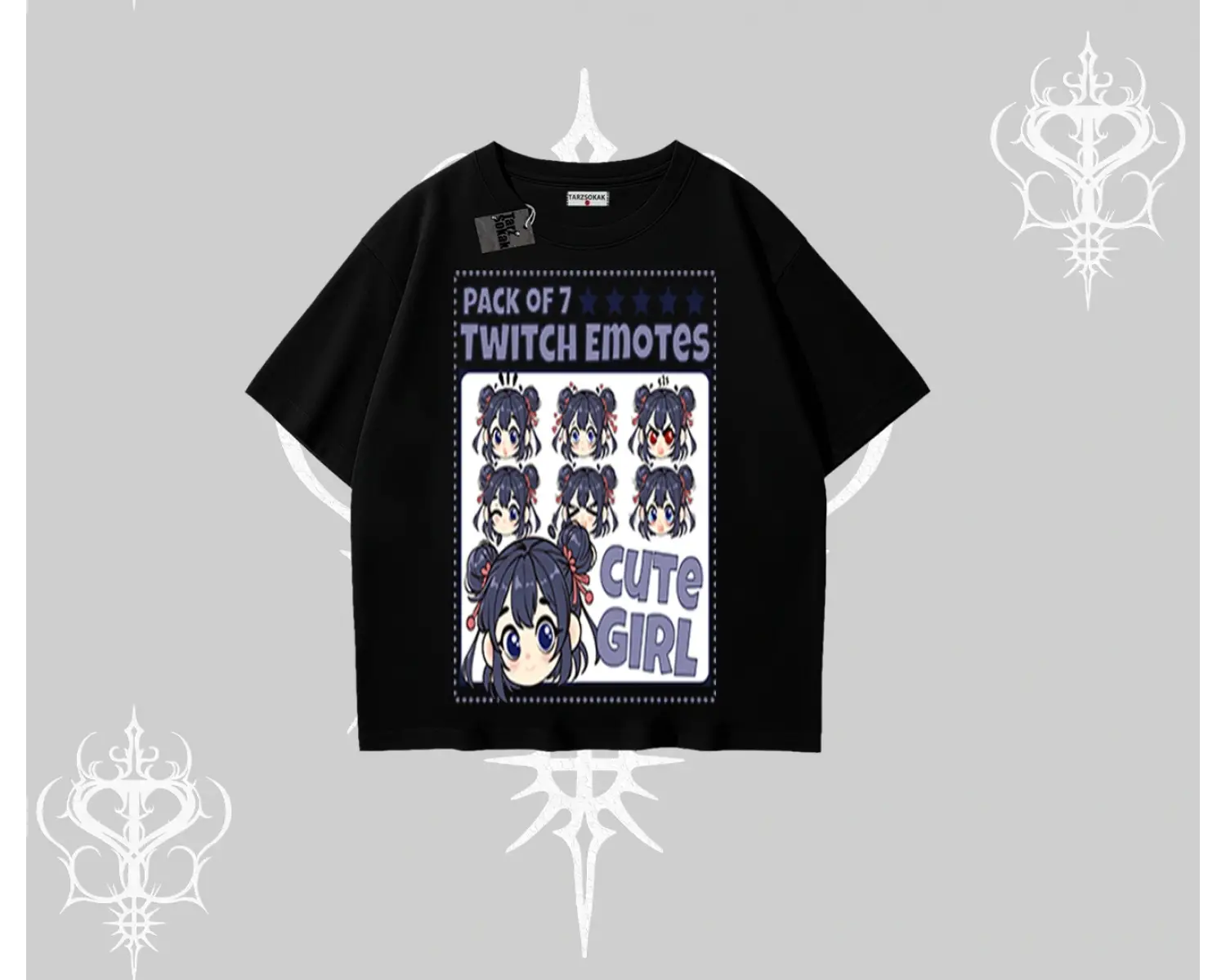 Oversize Tshirt Twitch Emotes Cute Girl Anime Expression