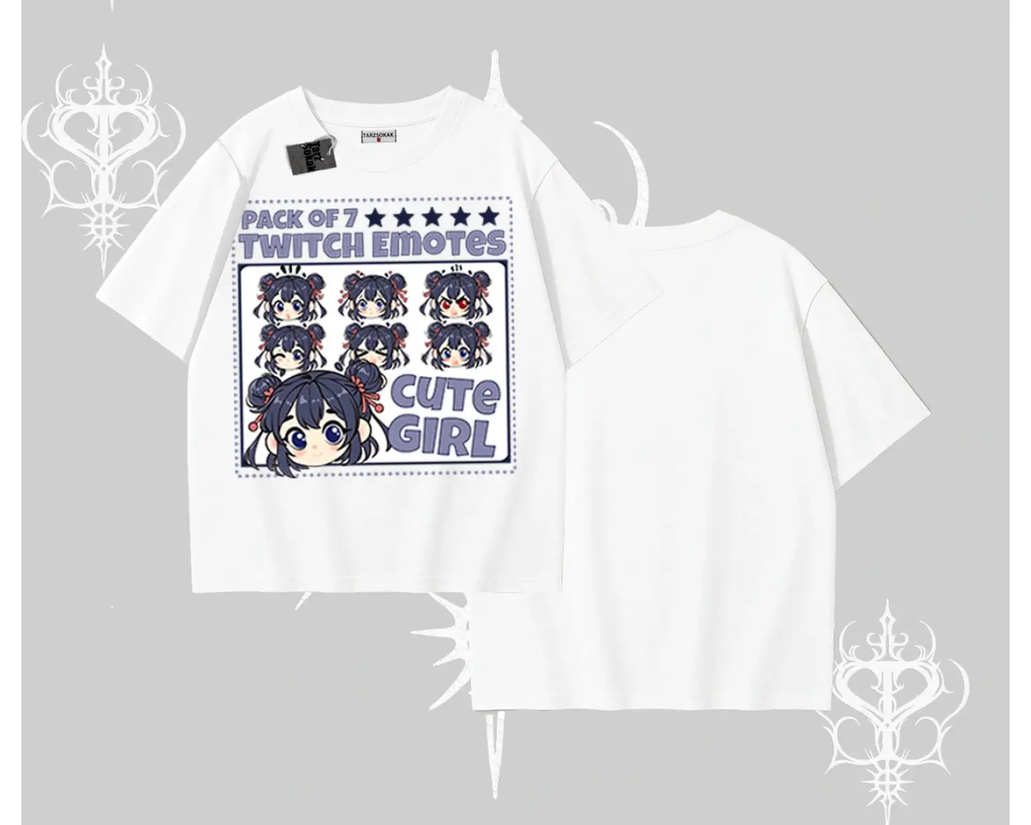 Oversize Tshirt Twitch Emotes Cute Girl Anime Expression