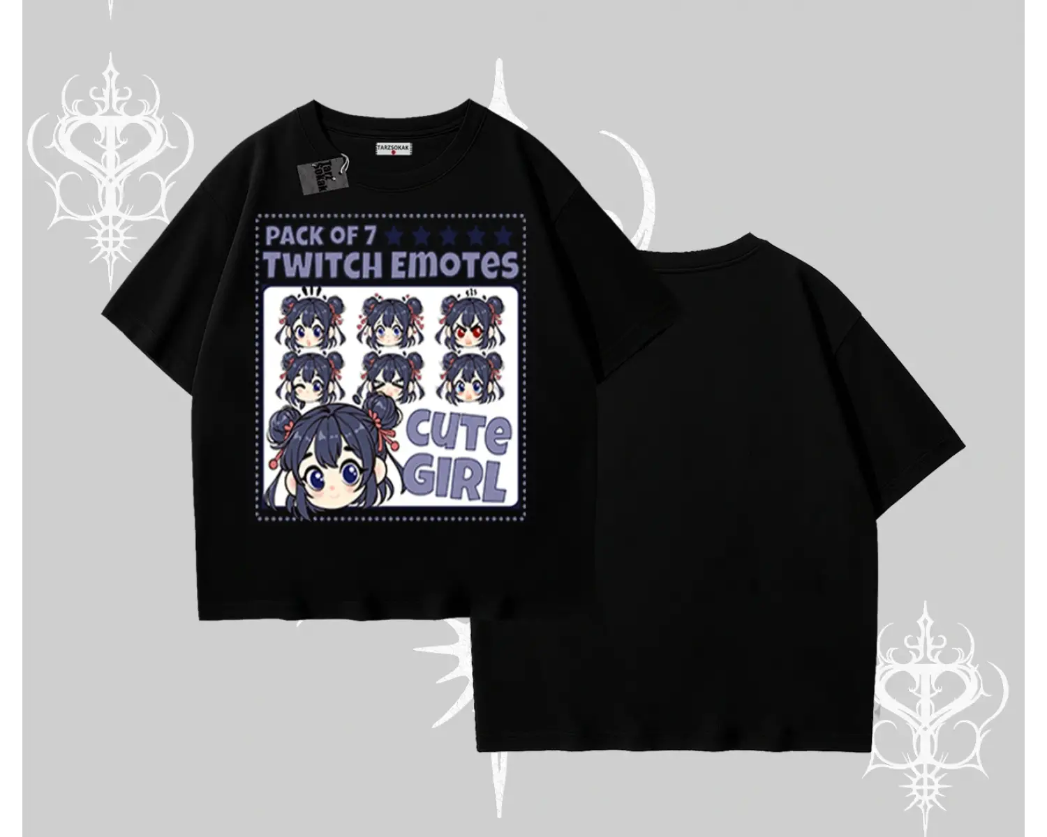 Oversize Tshirt Twitch Emotes Cute Girl Anime Expression