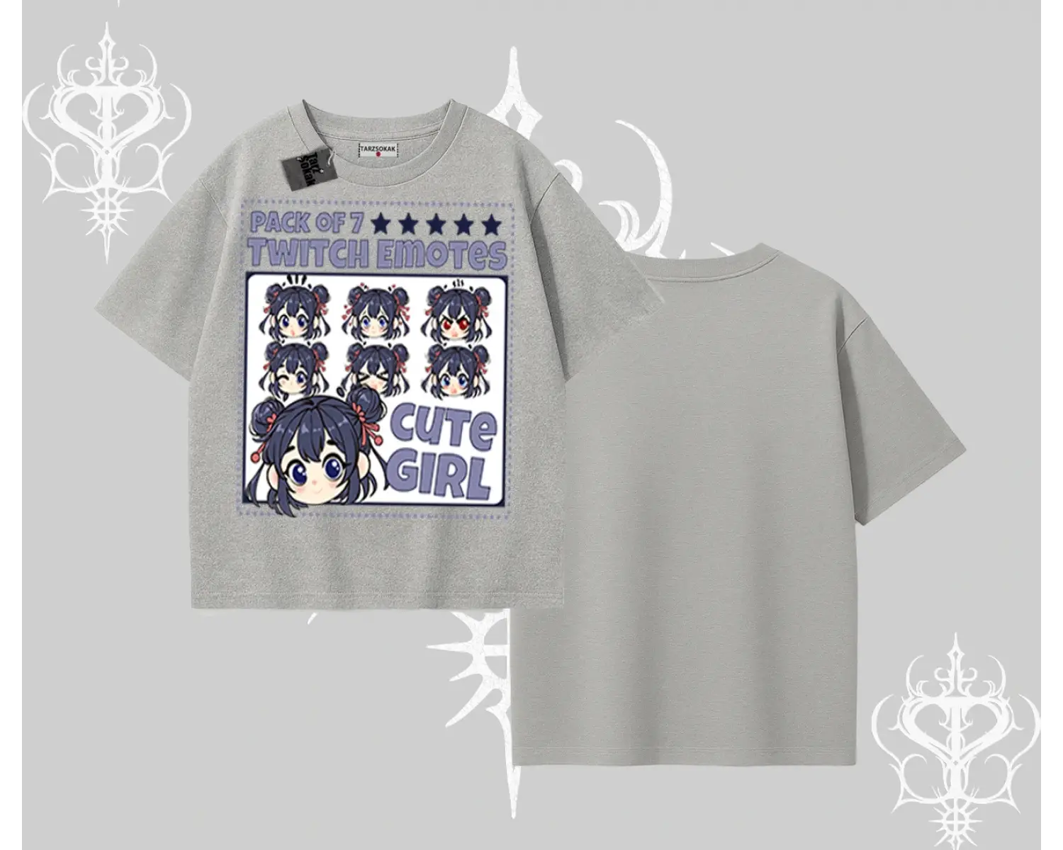 Oversize Tshirt Twitch Emotes Cute Girl Anime Expression