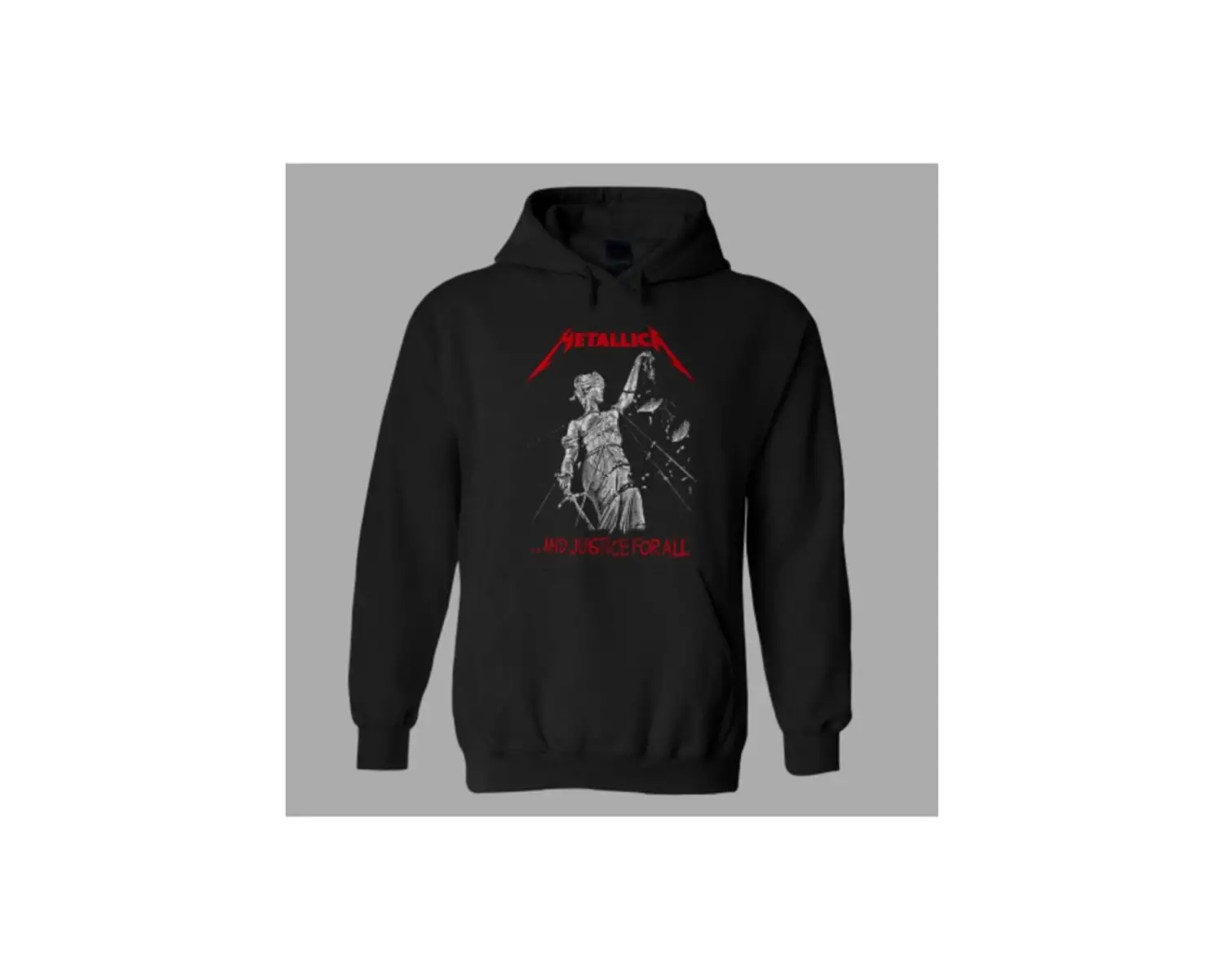 Oversize Unisex Siyah Metallica And Justice For All Hoodie
