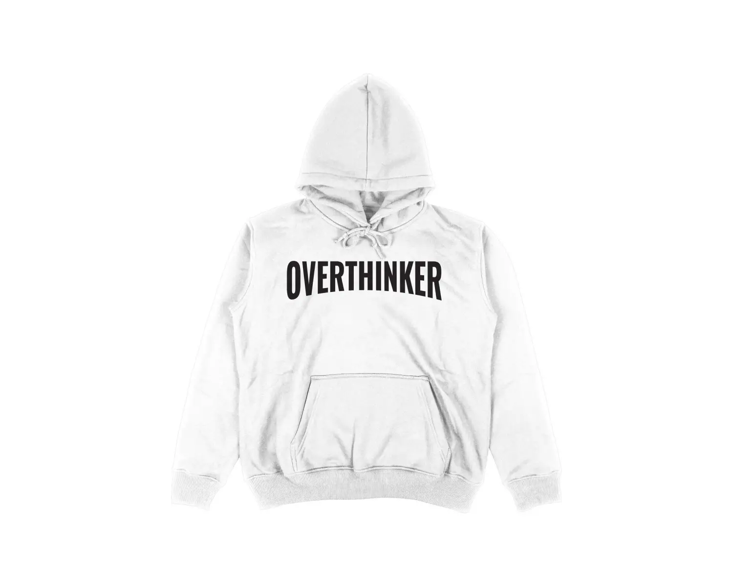 Overthinker Beyaz Oversize Unisex Kapüşonlu Sweatshirt Hoodie