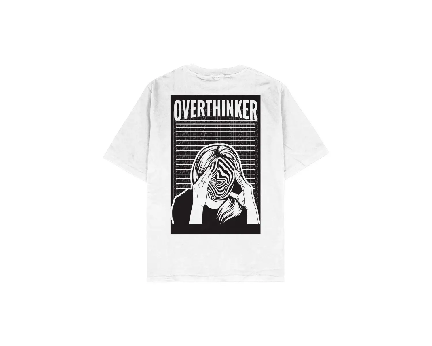 Overthinker Beyaz Oversize Unisex T-shirt