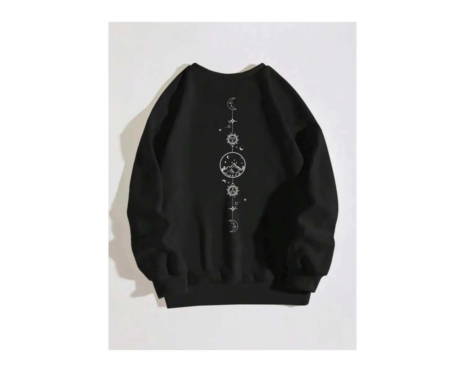 Özel Tasarım Bisiklet Yaka Disney Kahramanları Baskılı Süper Oversize Kadın Sweatsh Beyaz