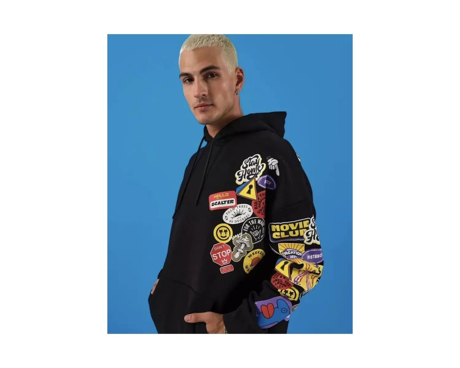 Özel Tasarım Kapüşonlu Weekend Warrıor Baskılı Kışlık Oversize Erkek Eşofman Takımı