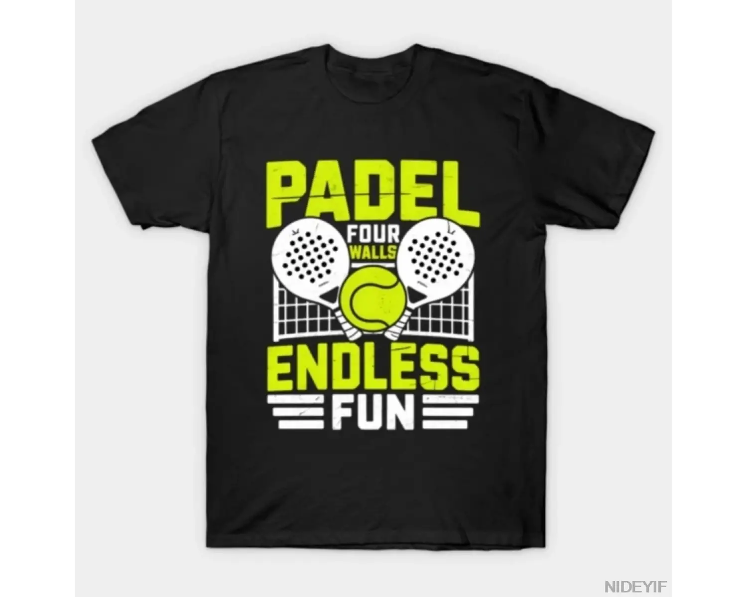 Padel Four Walls, Sonsuz Eğlence Komik Oyuncu Ekipmanları Erkekler Kadınlar İçin Tişört %100
