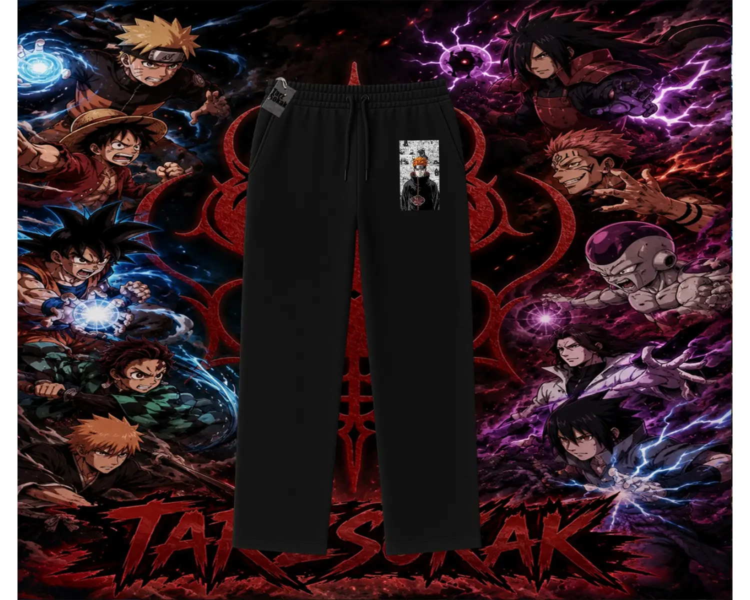 Pain nagato Naruto Anime Karakter Unisex Baggy Eşofman Altı Beyaz