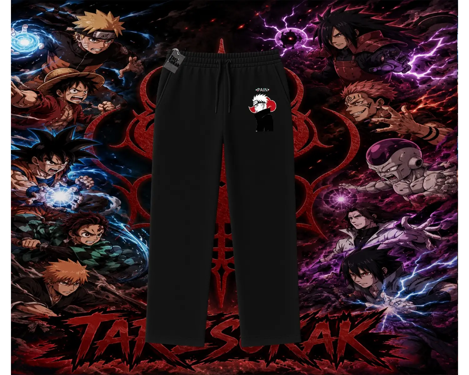 Pain nagato Naruto Anime Karakter Unisex Baggy Eşofman Altı Beyaz