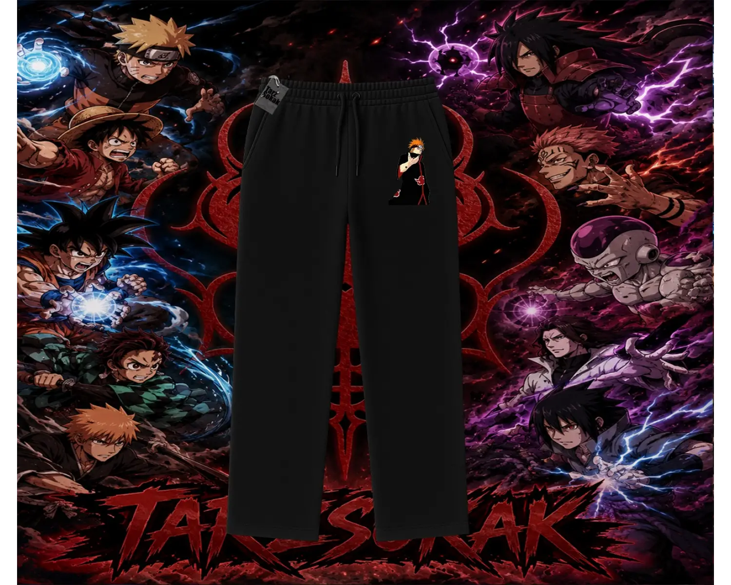 Pain nagato Naruto Anime Karakter Unisex Baggy Eşofman Altı Beyaz