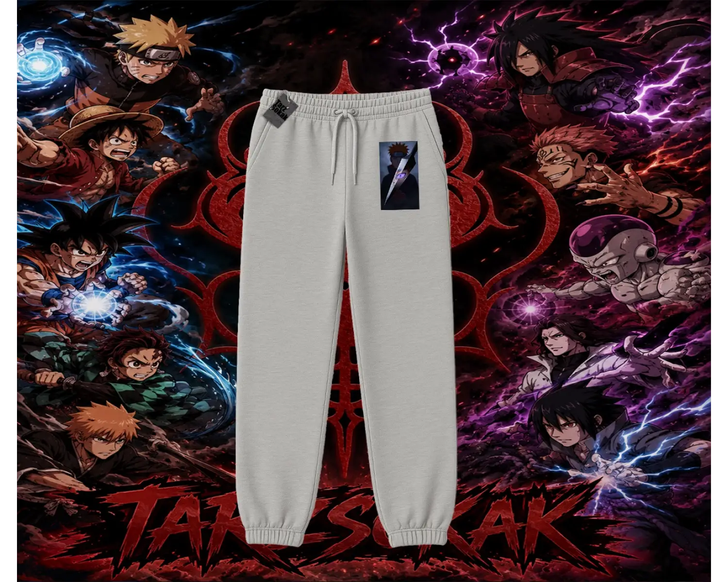 Pain nagato Naruto Anime Karakter Unisex Jogger Eşofman Altı Beyaz