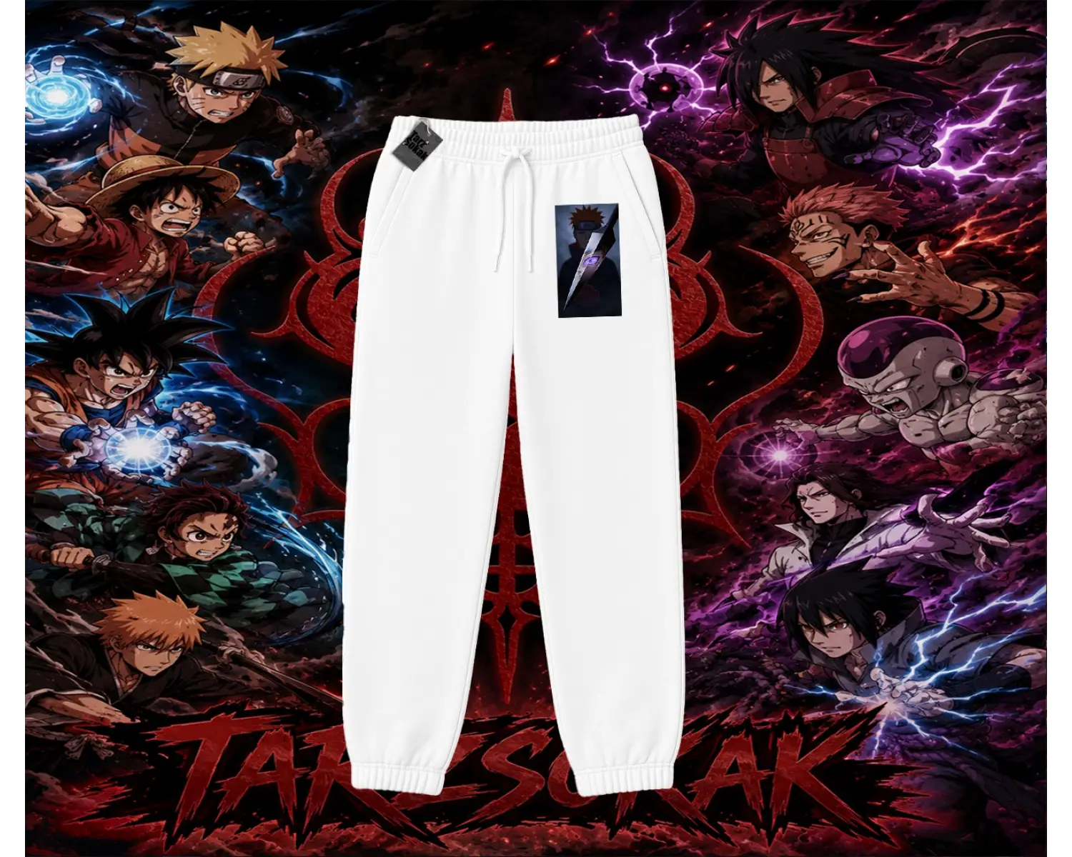 Pain nagato Naruto Anime Karakter Unisex Jogger Eşofman Altı Beyaz