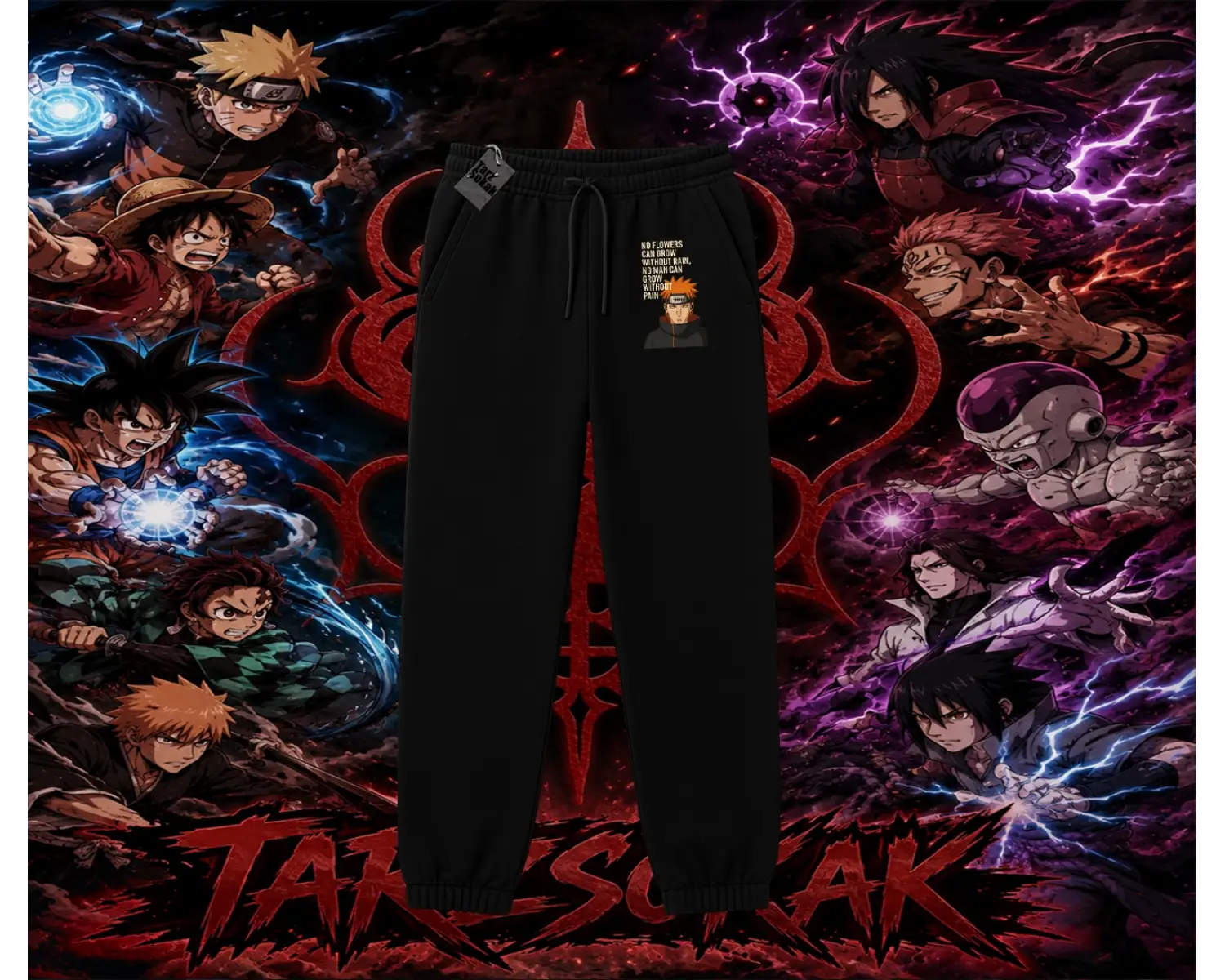Pain nagato Naruto Anime Karakter Unisex Jogger Eşofman Altı Beyaz