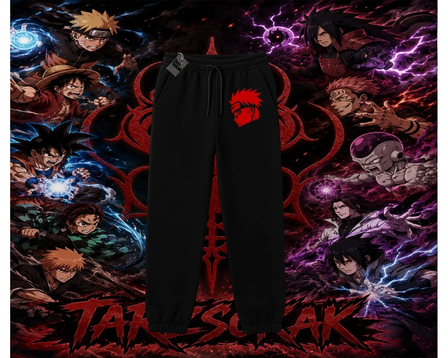 Pain nagato Naruto Anime Karakter Unisex Jogger Eşofman Altı Beyaz