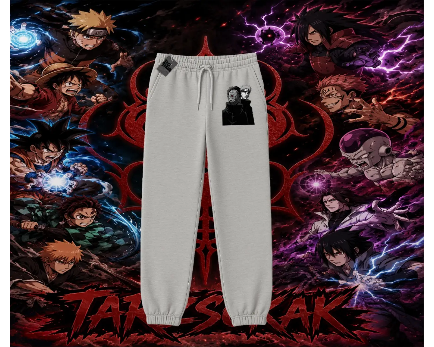 Pain nagato Naruto Anime Karakter Unisex Jogger Eşofman Altı Beyaz