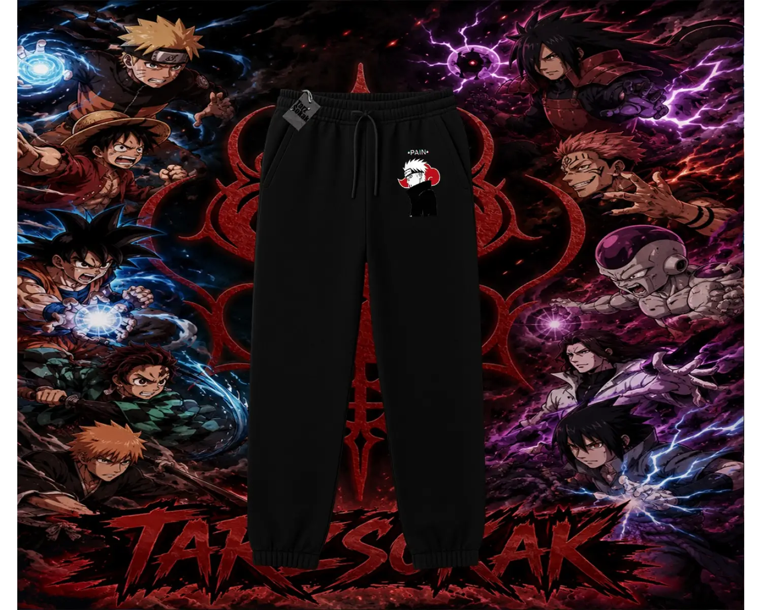 Pain nagato Naruto Anime Karakter Unisex Jogger Eşofman Altı Beyaz