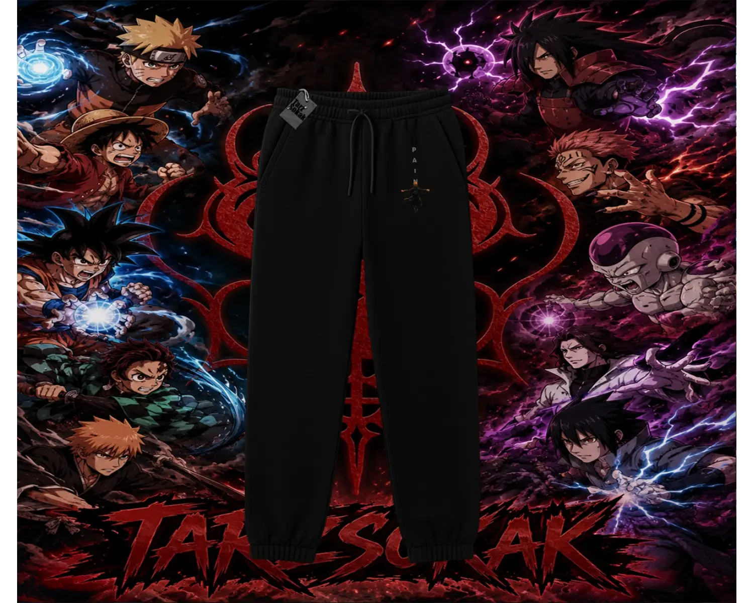 Pain nagato Naruto Anime Karakter Unisex Jogger Eşofman Altı Beyaz