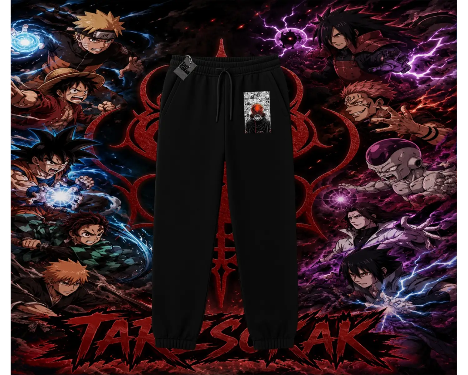Pain nagato Naruto Anime Karakter Unisex Jogger Eşofman Altı Beyaz