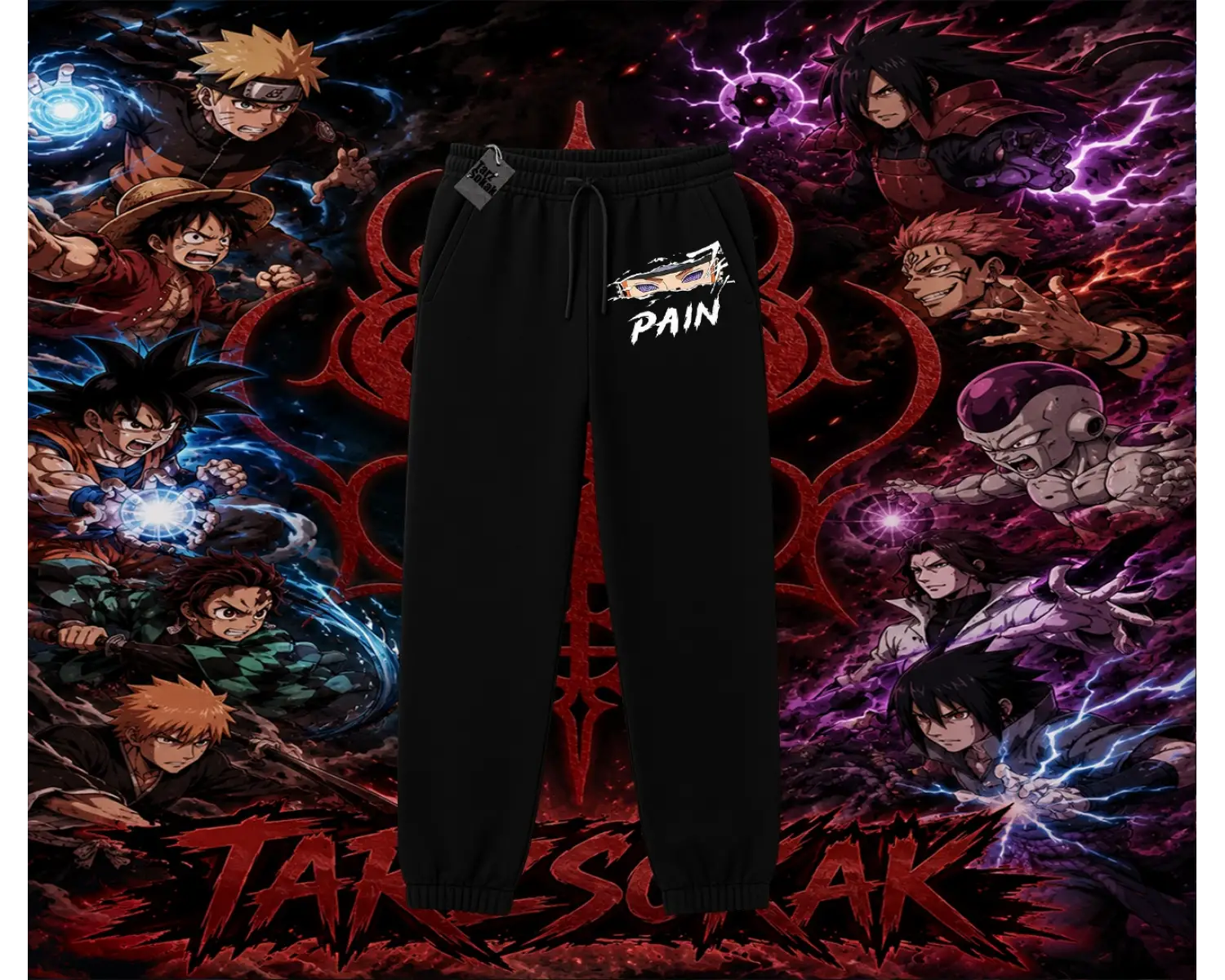 Pain nagato Naruto Anime Karakter Unisex Jogger Eşofman Altı Beyaz