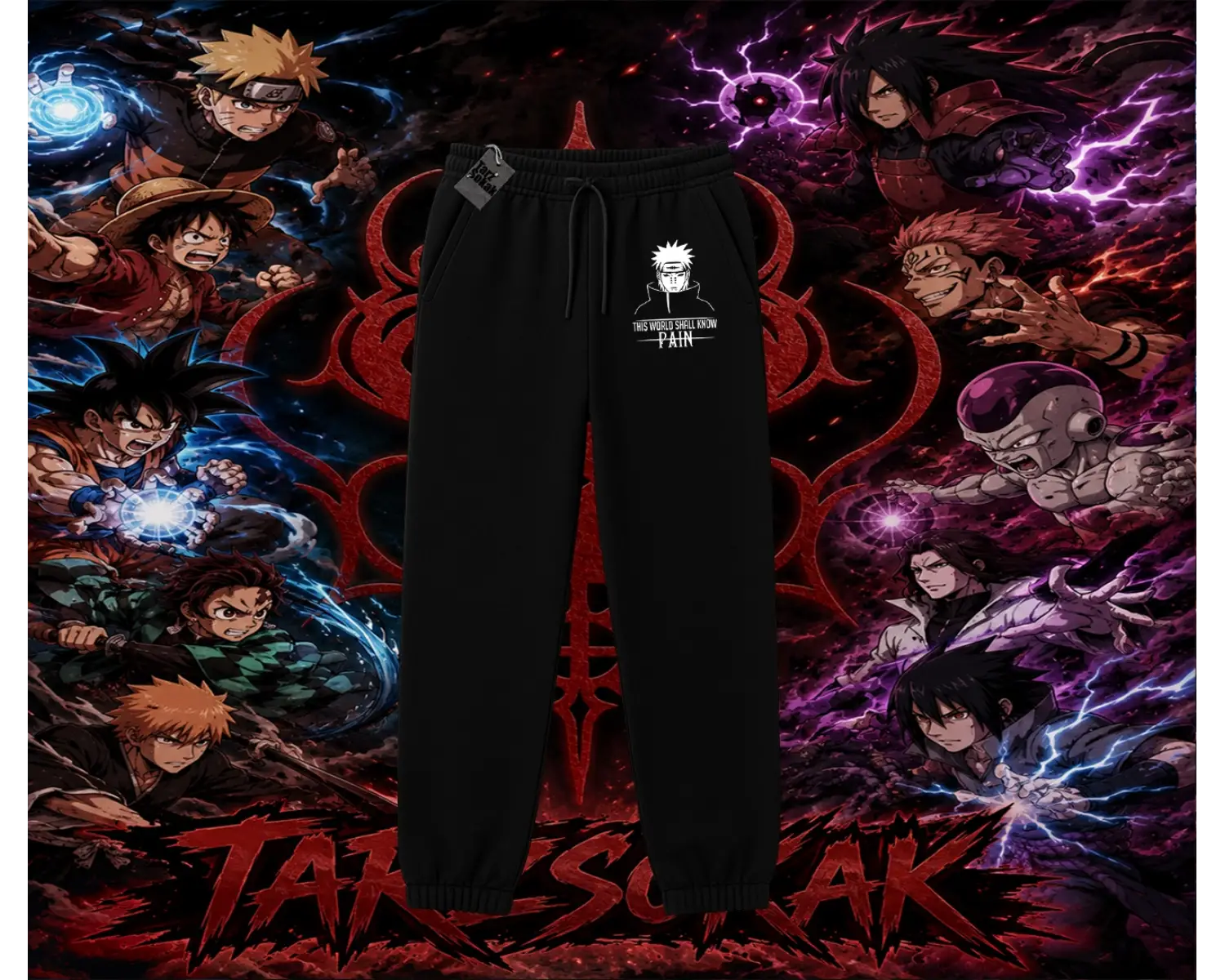 Pain nagato Naruto Anime Karakter Unisex Jogger Eşofman Altı Beyaz