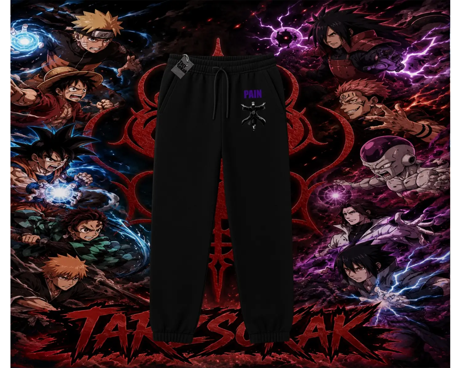 Pain nagato Naruto Anime Karakter Unisex Jogger Eşofman Altı Beyaz