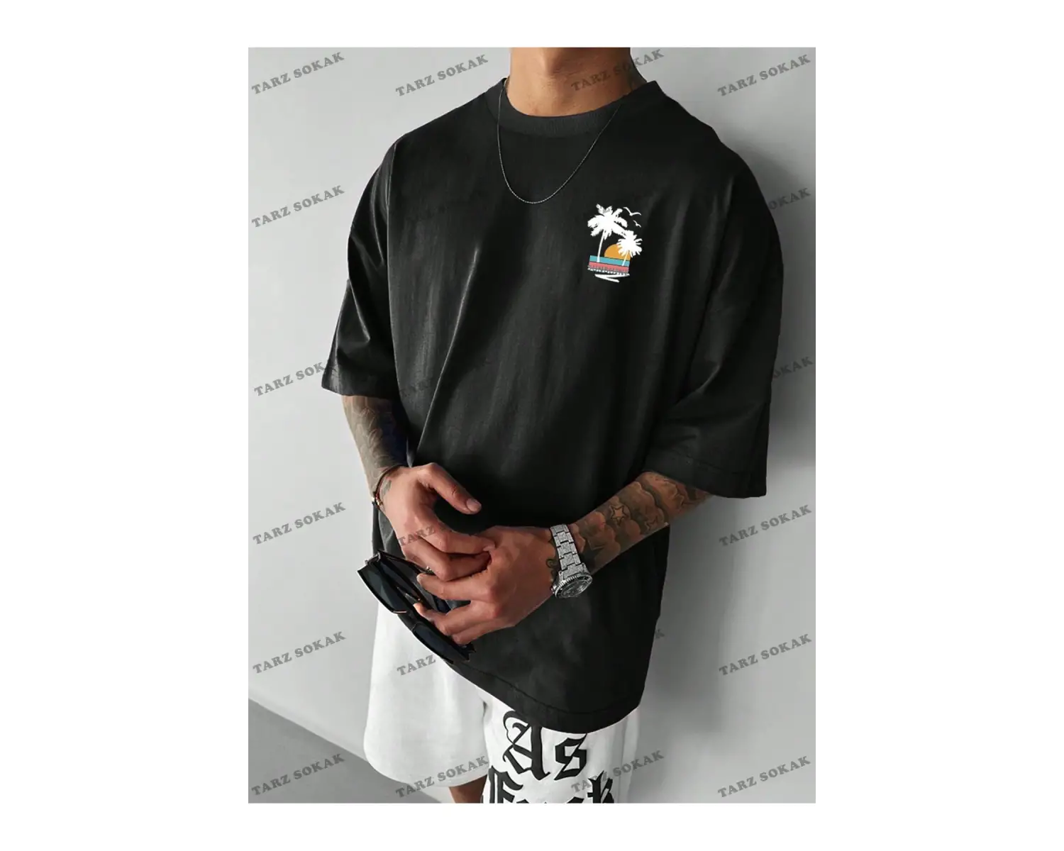 Palmiye  BASKISIZ Baskılı Oversize Kalıp Unisex T-shirt