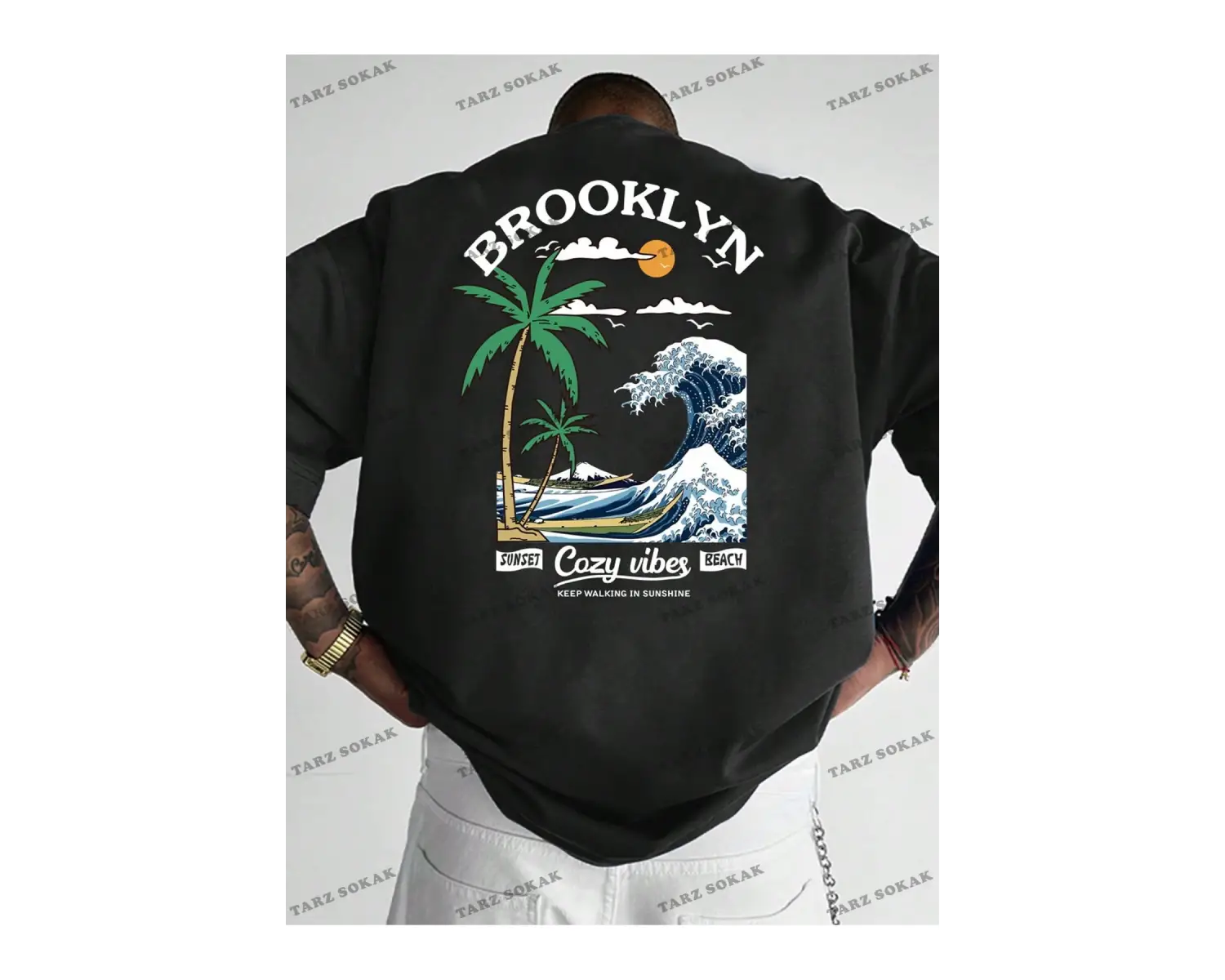 Palmiye  BASKISIZ Baskılı Oversize Kalıp Unisex T-shirt