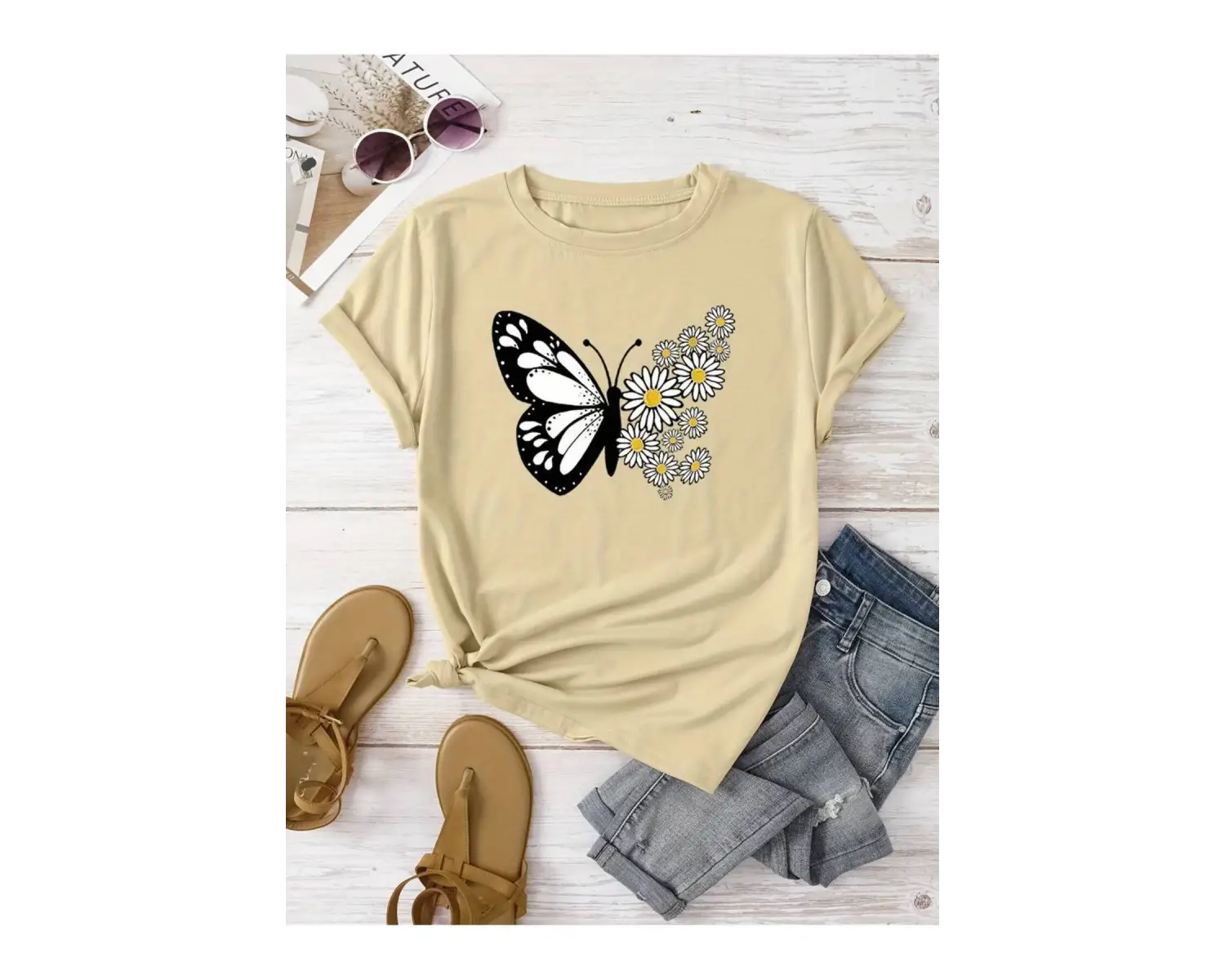 Pamuklu Papatya Kelebek Tasarım