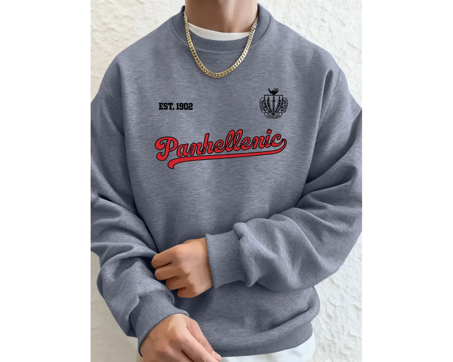 Panhellenic Est 1902 Yaratıcı Mektup Baskılı Koşu Sonbahar Polar Kapşonlu Erkek Günlük Temel