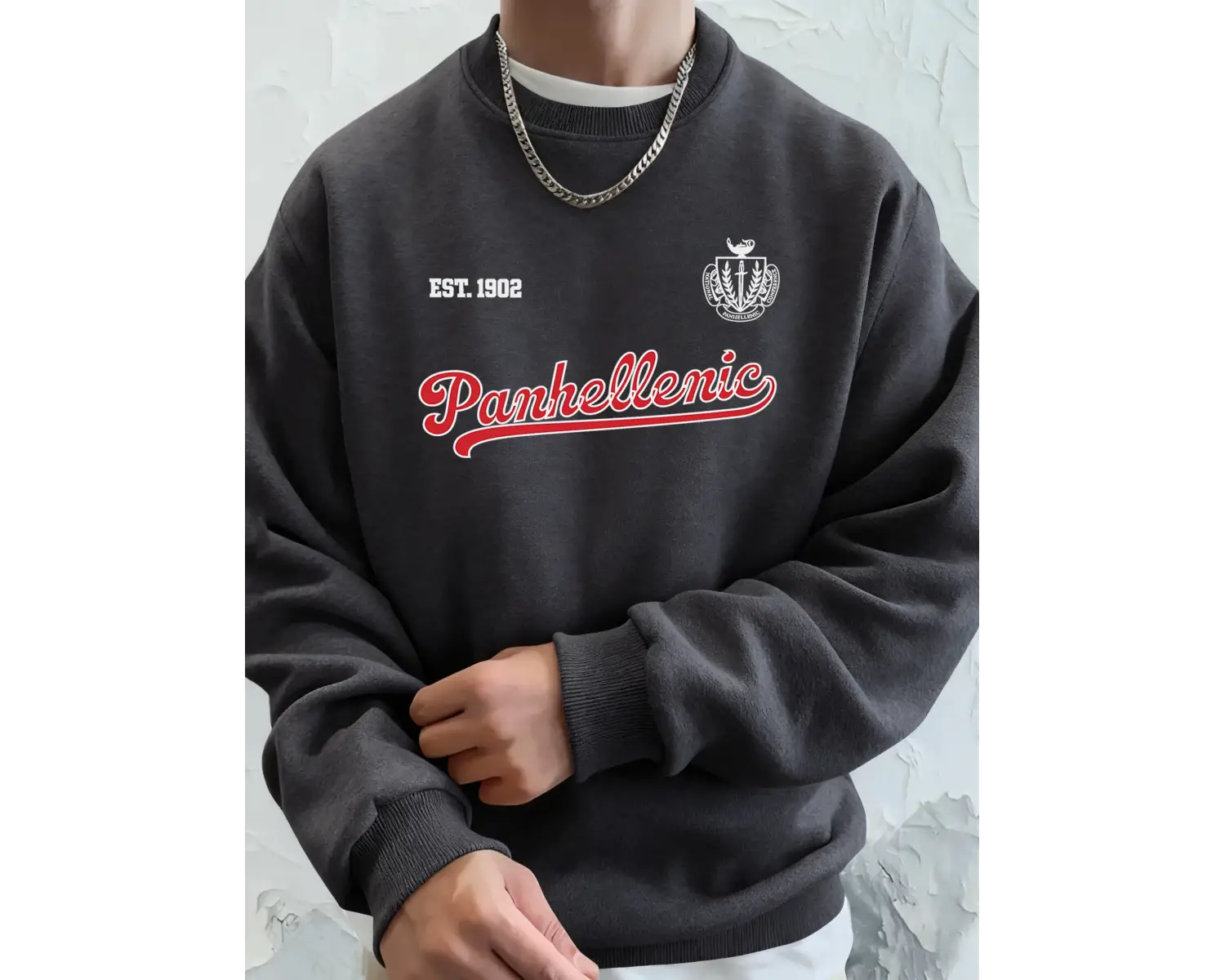 Panhellenic Est 1902 Yaratıcı Mektup Baskılı Koşu Sonbahar Polar Kapşonlu Erkek Günlük Temel