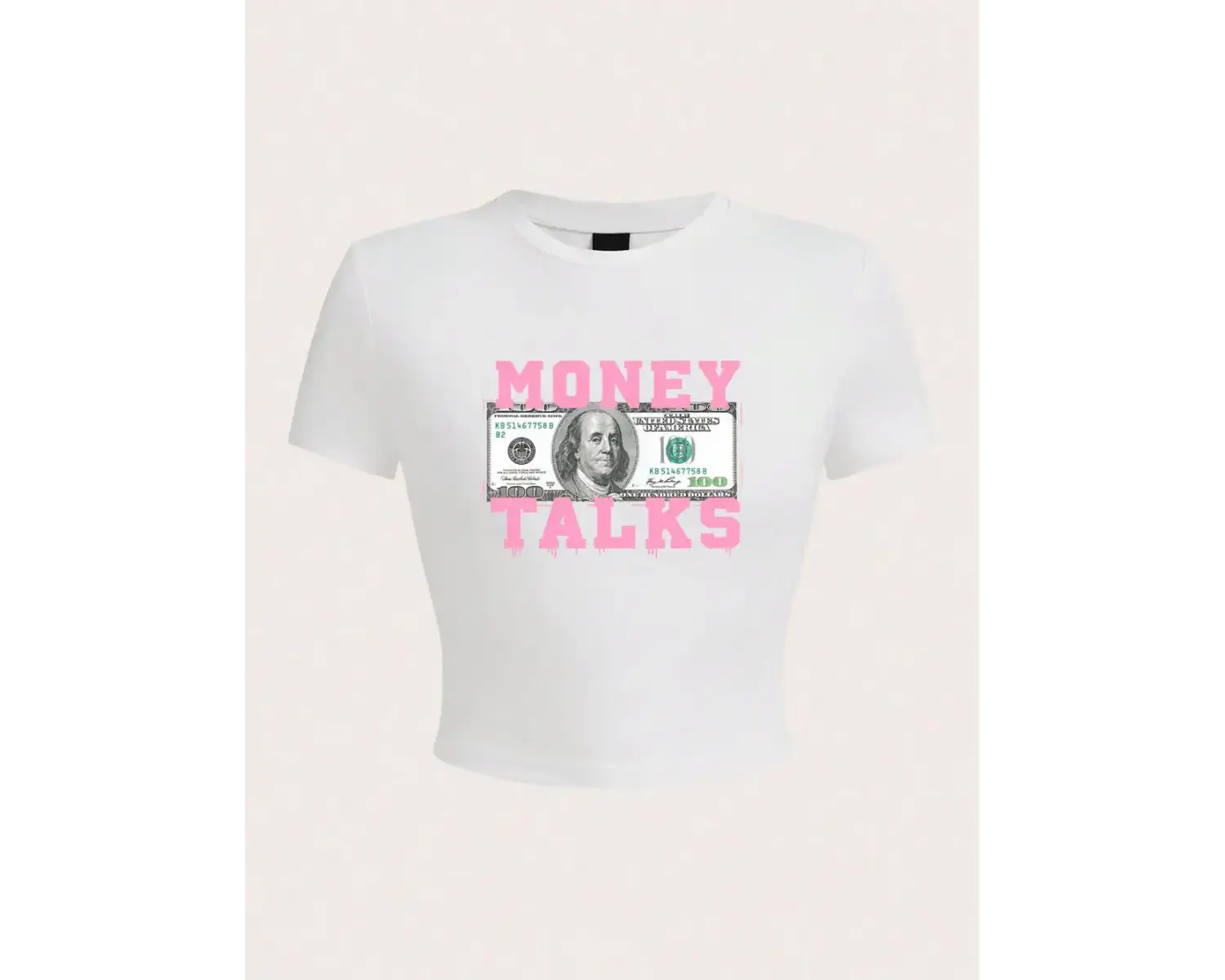 Para konuşur mektup baskı kırpma T-Shirt seksi yaz kadin kısa kollu rahat nefes yumuşak streç