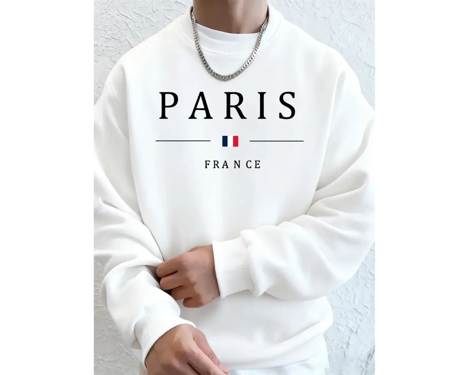 Paris Fransa Bayrağı Baskılı Erkek Kapüşonlu Üstleri Sonbahar Büyük Beden Sweatshirt Hip Hop