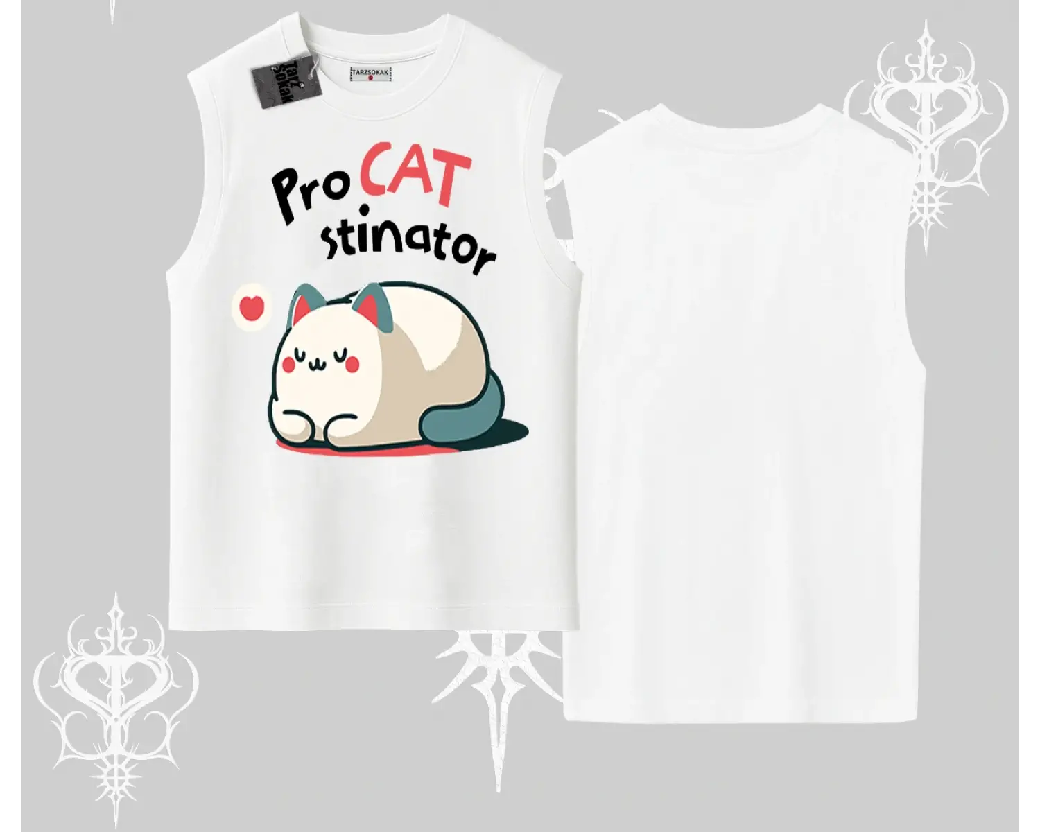 Paws Off Yazılı Kedi Baskılı Streetwear Babby Tee Tshirt