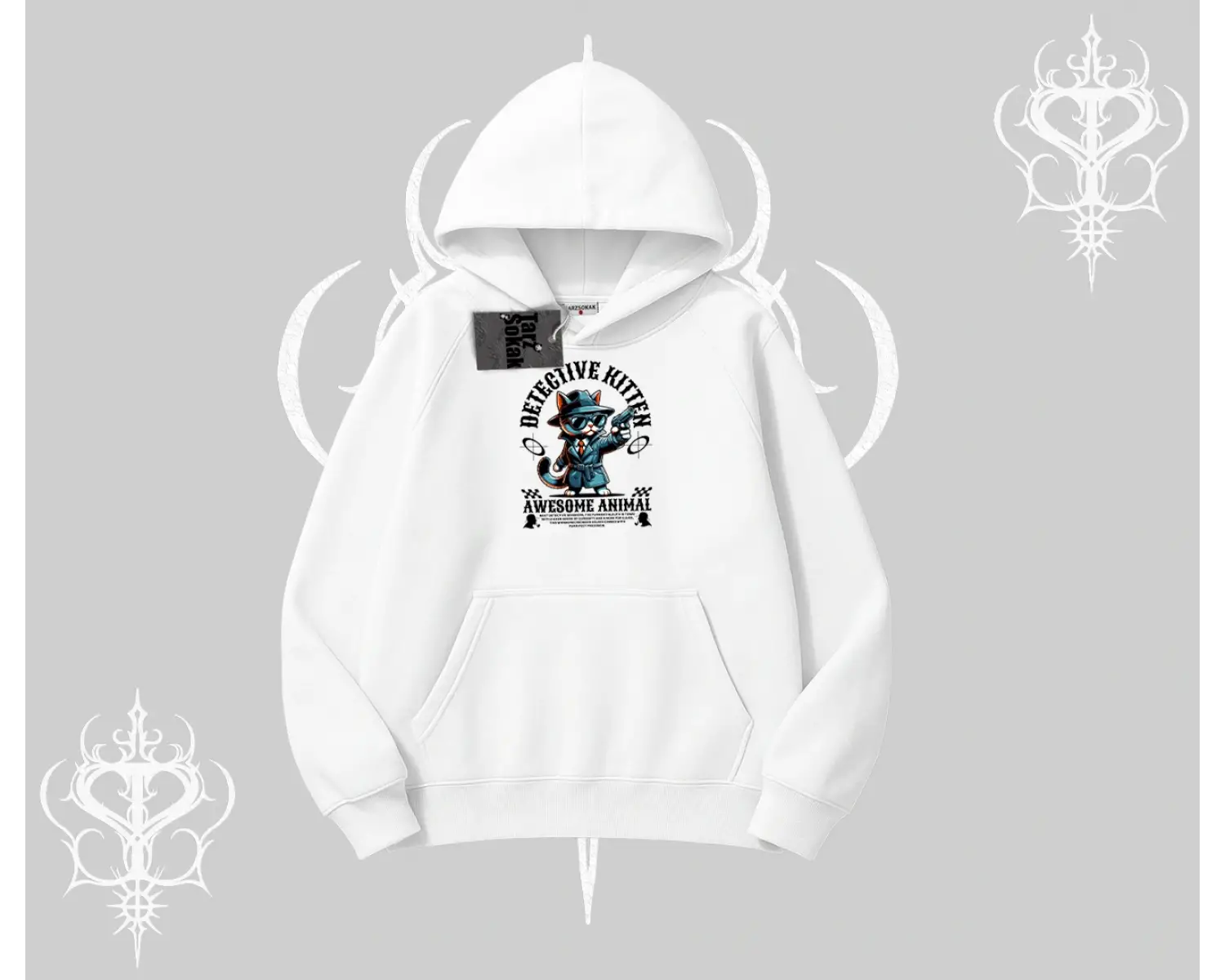 Paws Off Yazılı Kedi Baskılı Streetwear Kolsuz Tshirt