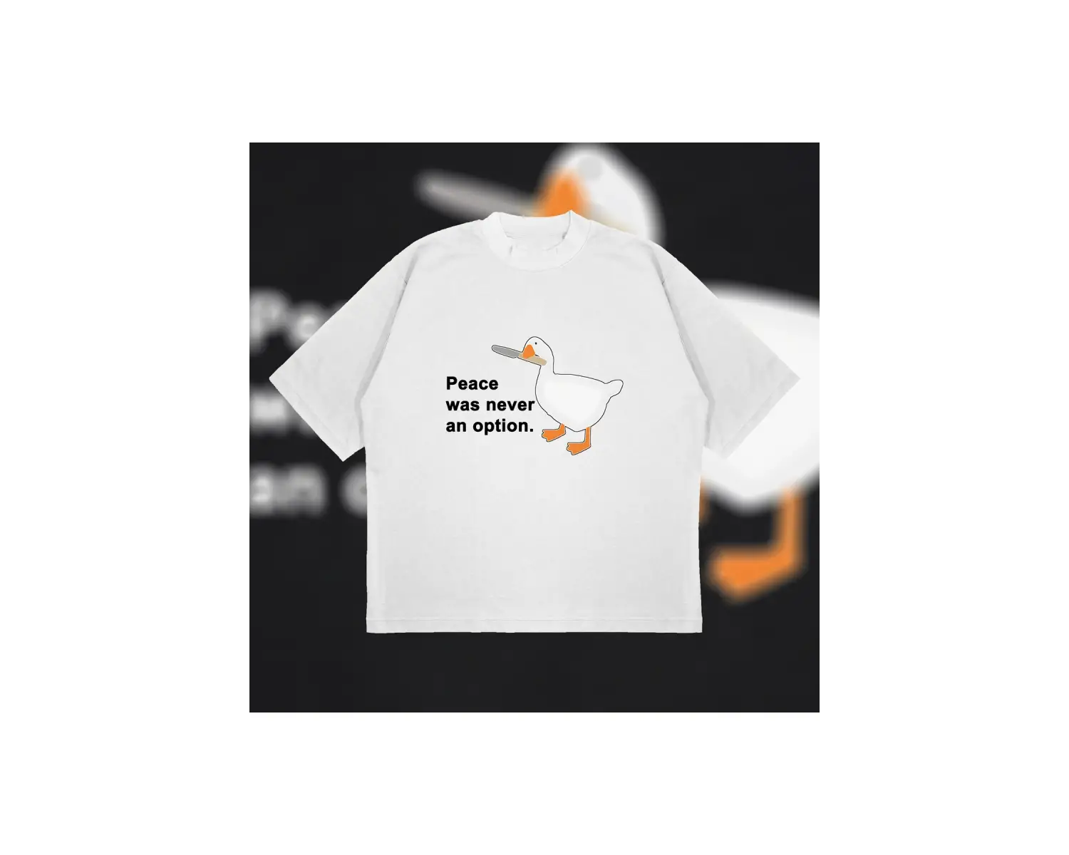 Peace Was Never An Option Boxy Fit Oversize Unisex Tshirt – Kalın Kumaşlı Baskılı