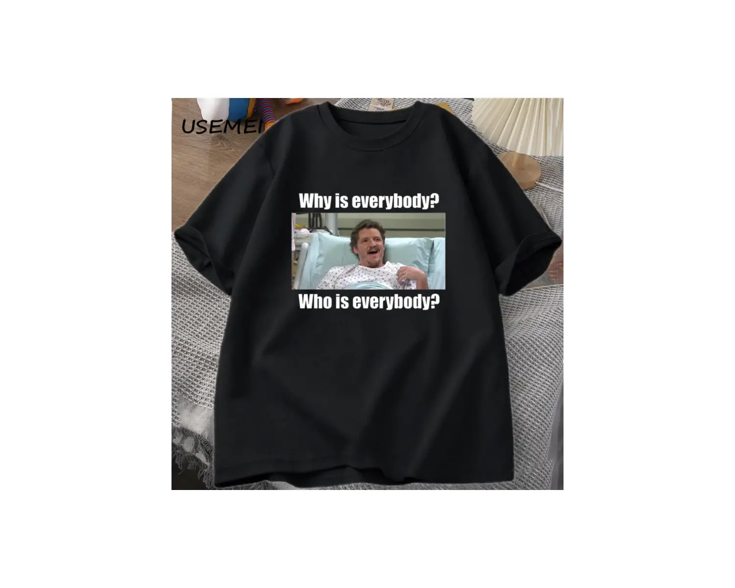 Pedro Pascal SNL neden T-shirt adam komik Teepamuk kısa kollu erkek pamuk T-shirt yaz 3039