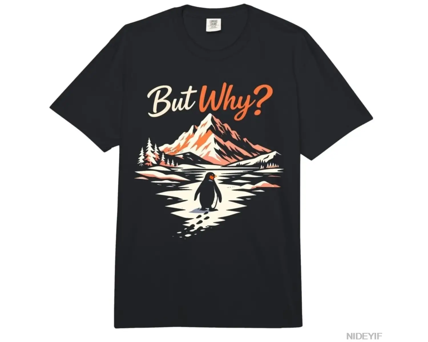 Penguen Tee Meme Dağlar Yürüyüşü Söyleyen Alıntı Ama Neden Erkekler Kadınlar İçin Tişört %100