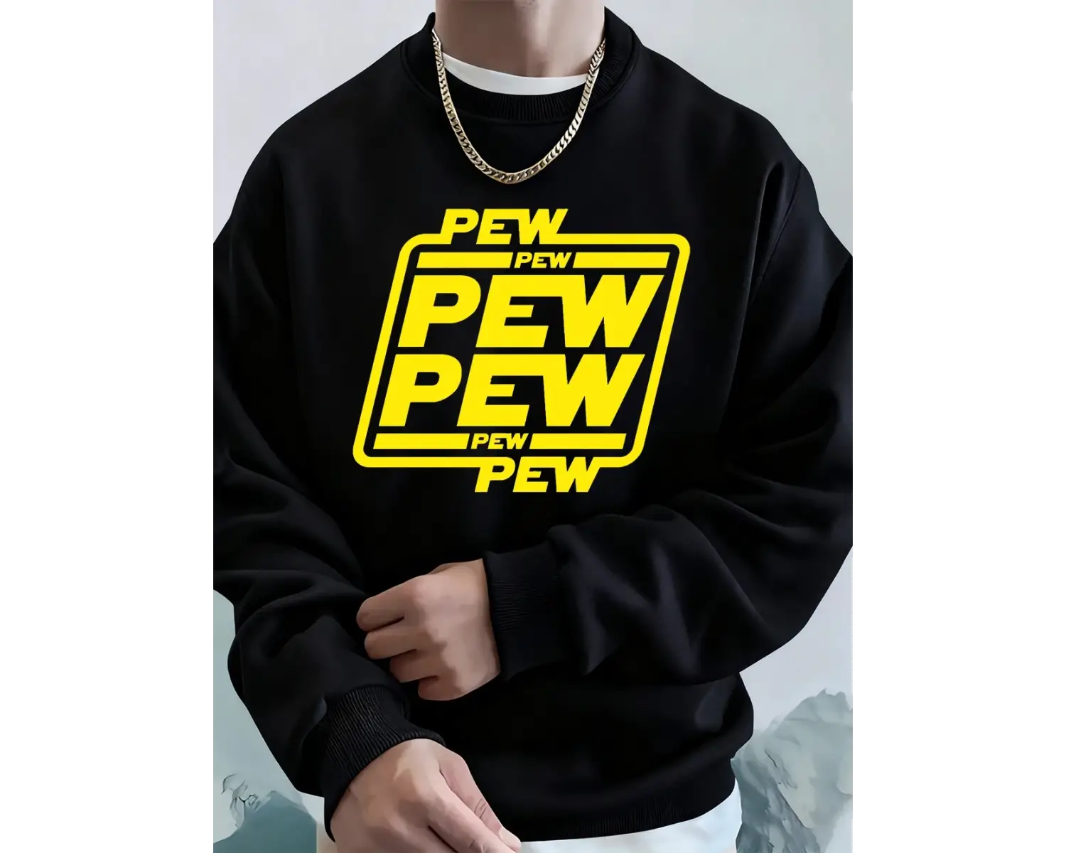 Pew Pew Mektup Baskılı Erkek Sweatshirtleri Kışlık Oversize Kapüşonlu Üstler Spor Bisiklet Ya