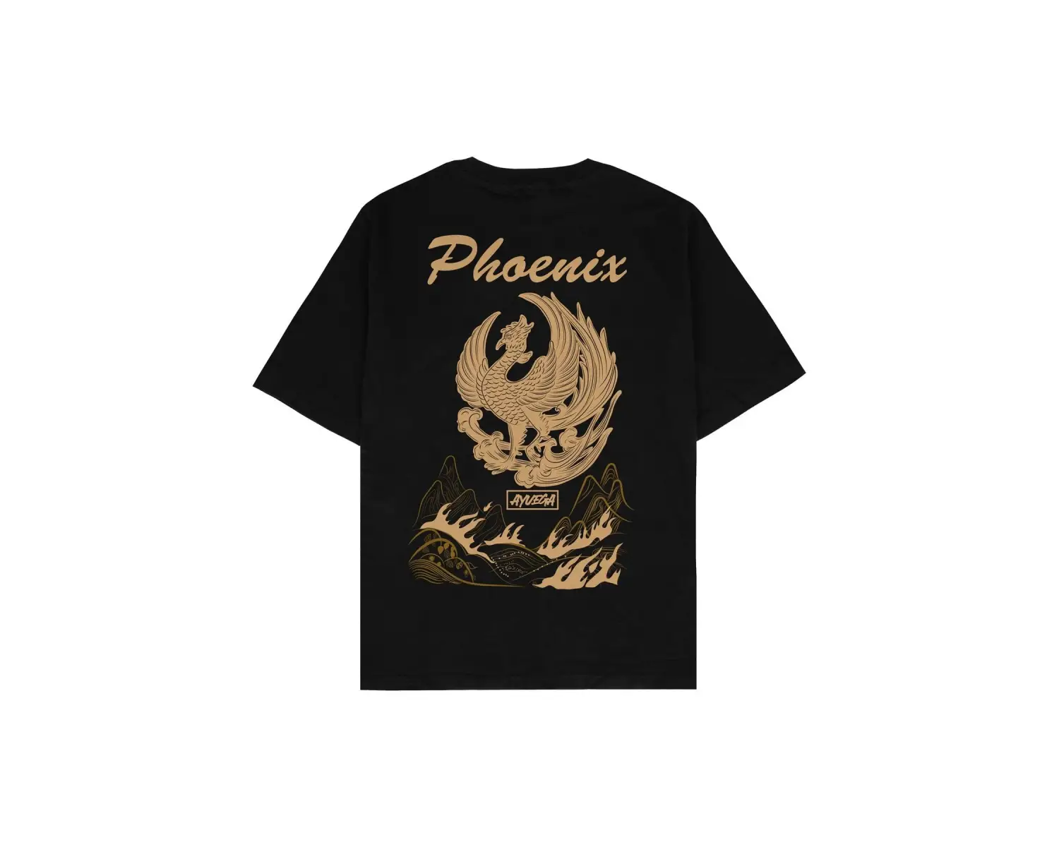 Phoenix Siyah Oversize Unisex T-shirt