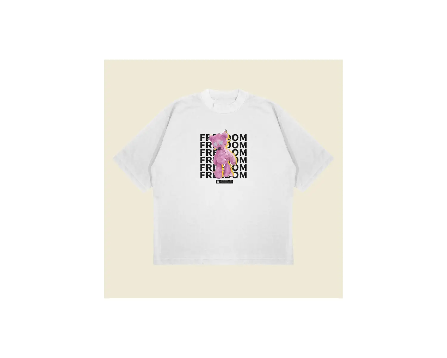 Pink Anarchy Baskılı Oversize Unisex Pamuklu Nefes Alan Kalın Kumaşlı