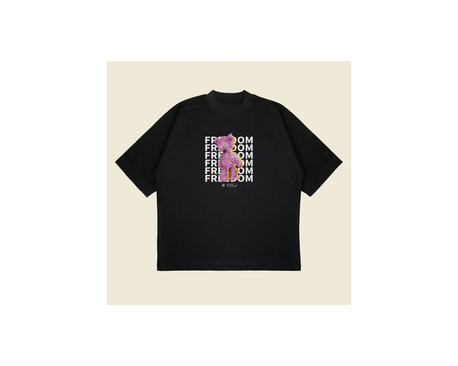 Pink Anarchy Baskılı Oversize Unisex Pamuklu Nefes Alan Kalın Kumaşlı