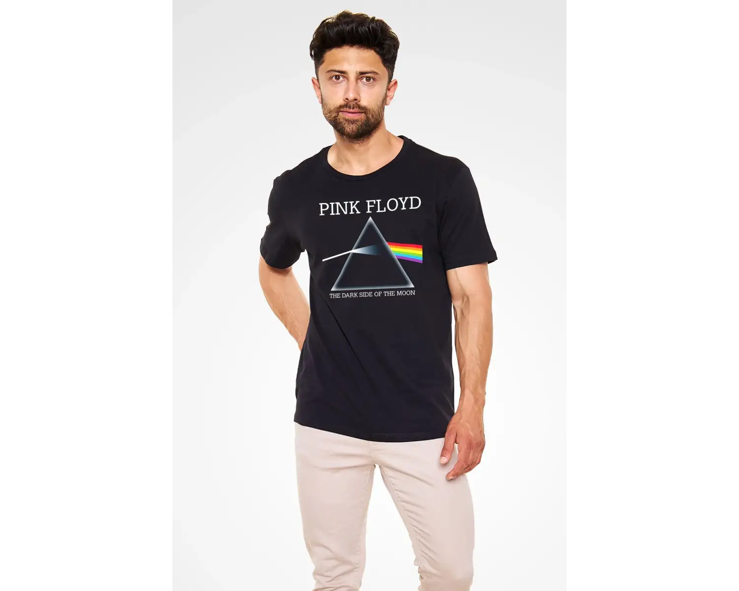 Pink Floyd Baskılı Unisex Beyaz Tişört