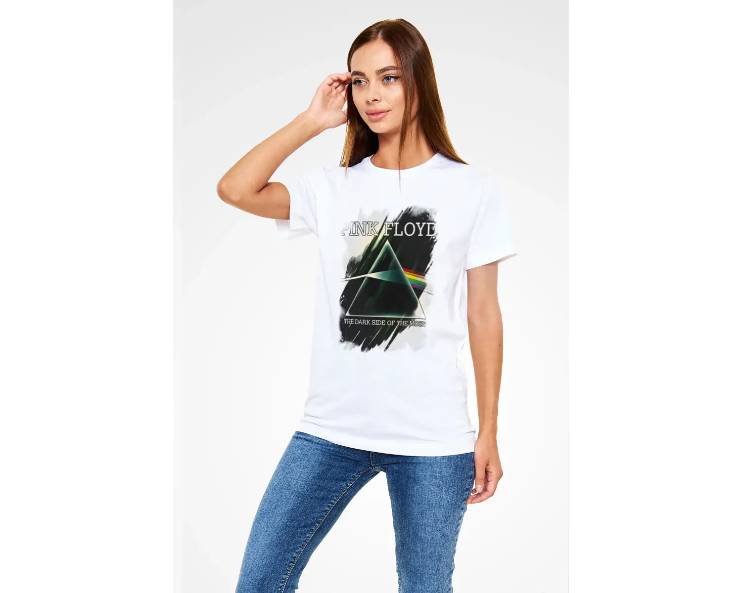 Pink Floyd Baskılı Unisex Beyaz Tişört