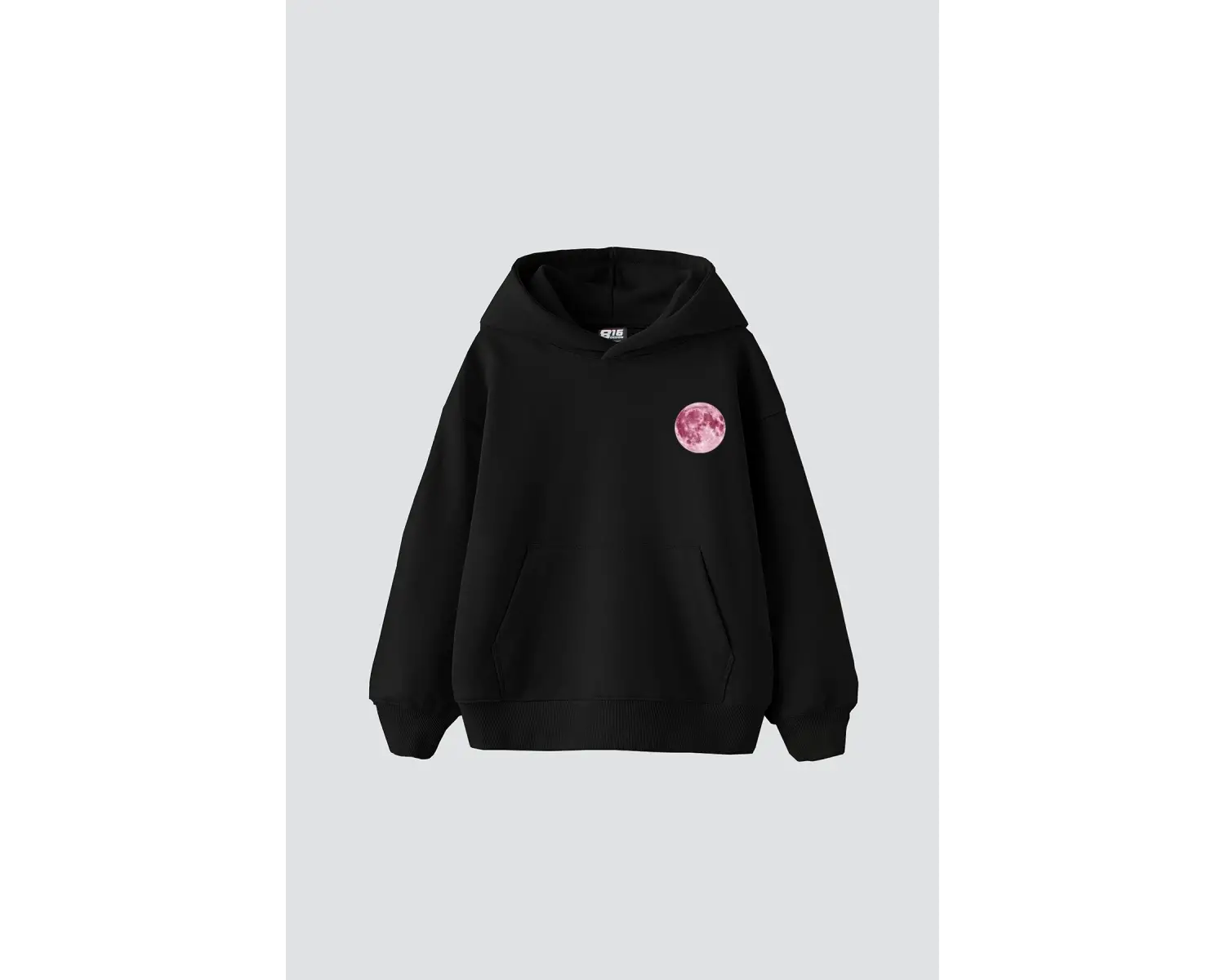 Pink Moon Baskılı Oversize Unisex Beyaz